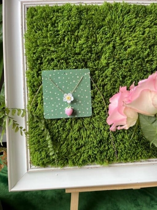 Micro Gehaakte Aardbei Ketting