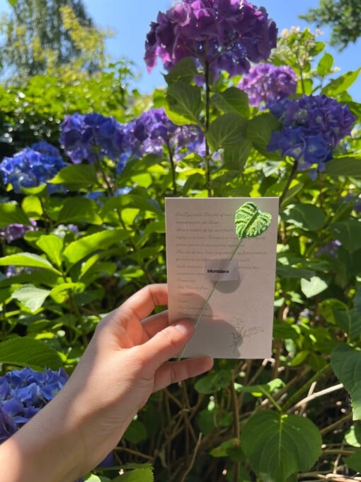 Micro Gehaakte Monstera Blad – Boekenlegger & Magneet