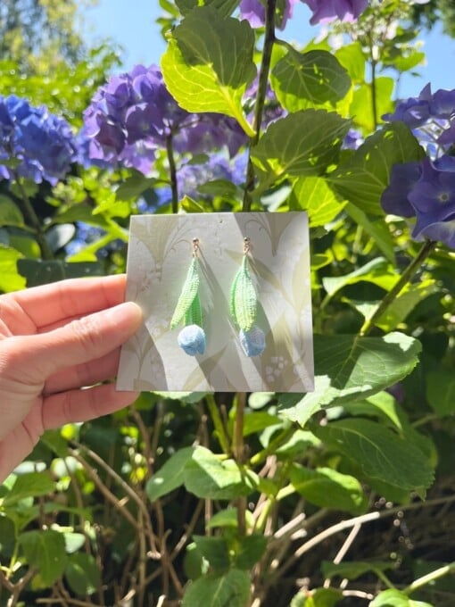Micro gehaakte tulp oorbellen