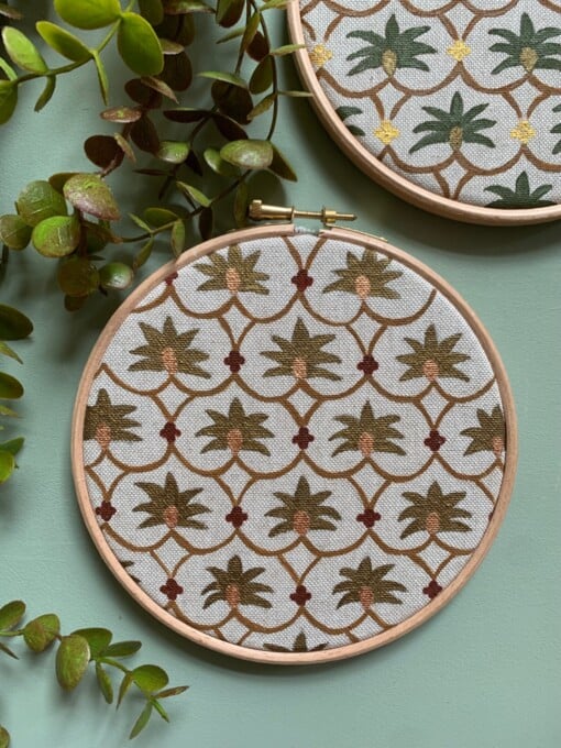 Muurhanger palm blockprint