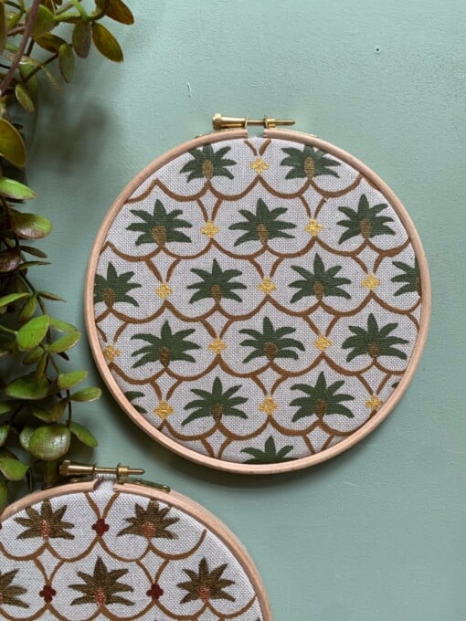 Muurhanger palm blockprint