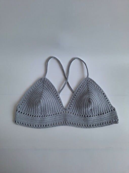 Gehaakt topje 'Boho top grijs'