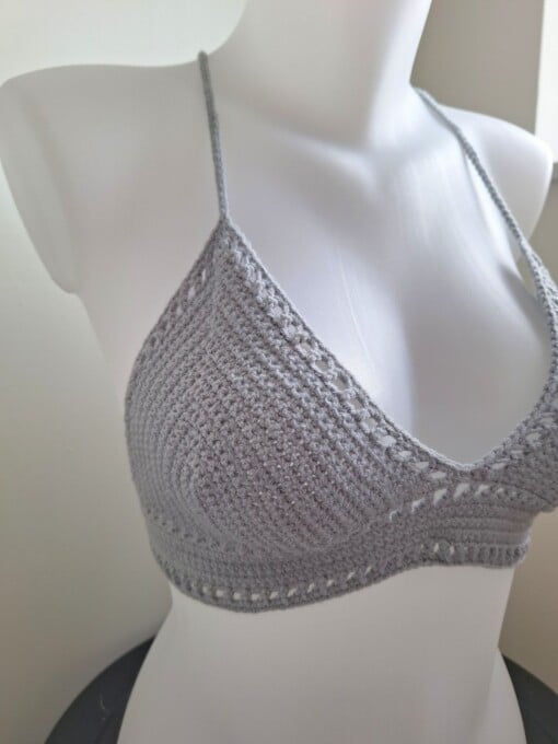 Gehaakt topje 'Boho top grijs'