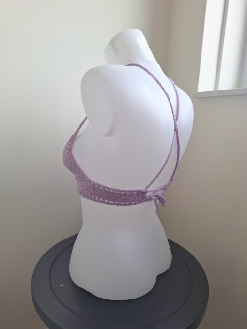 Gehaakt topje 'Boho top lila'