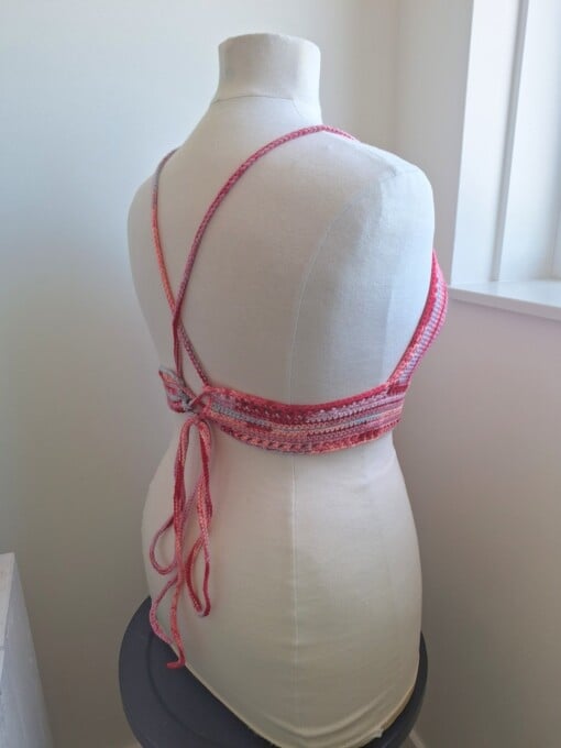 Gehaakt topje 'Boho top ombre paars en roze'