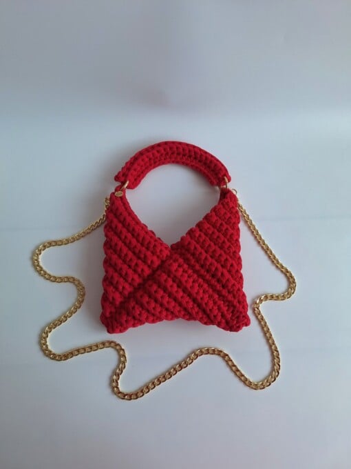 Gehaakte crossbody tas 'Rood'