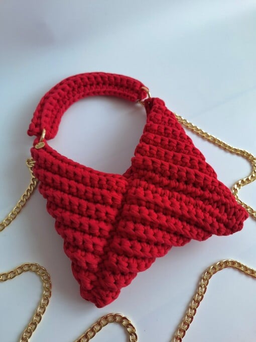Gehaakte crossbody tas 'Rood'