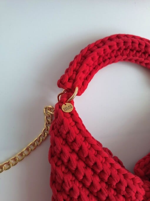Gehaakte crossbody tas 'Rood'