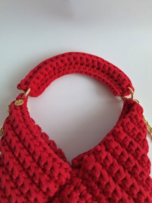 Gehaakte crossbody tas 'Rood'