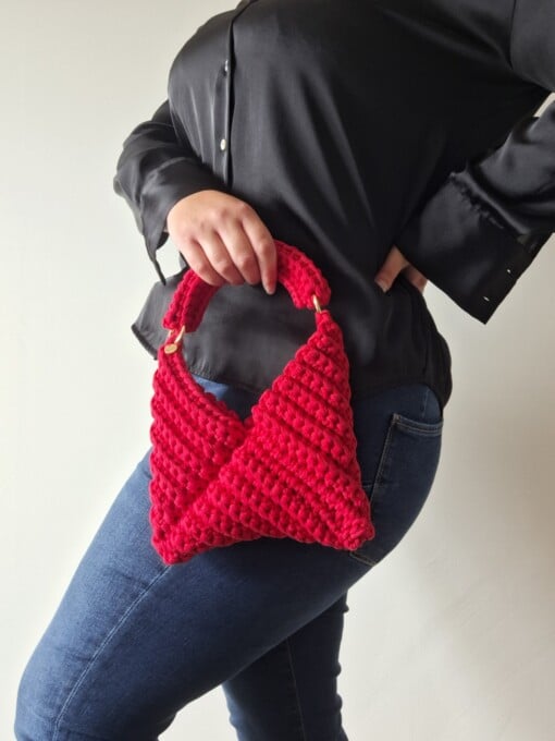 Gehaakte crossbody tas 'Rood'