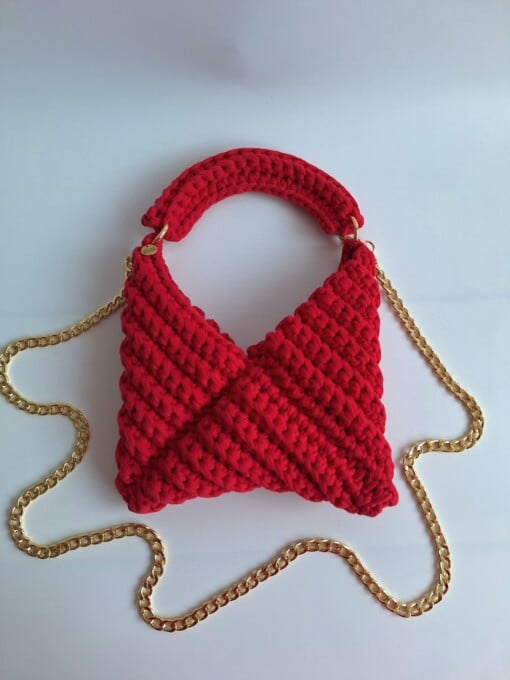 Gehaakte crossbody tas 'Rood'