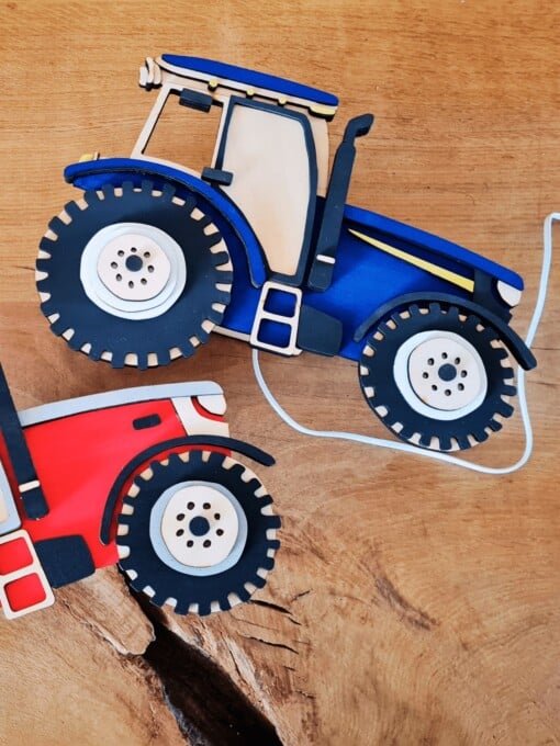 Handgemaakte Houten Wandlamp Tractor