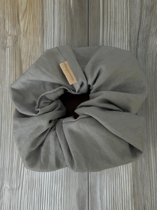 Katoenen scrunchie lichtgrijs