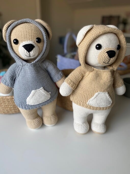 Gehaakte Knuffelbeer – Handgemaakt van Katoen (Zacht & Groot, 40 cm)