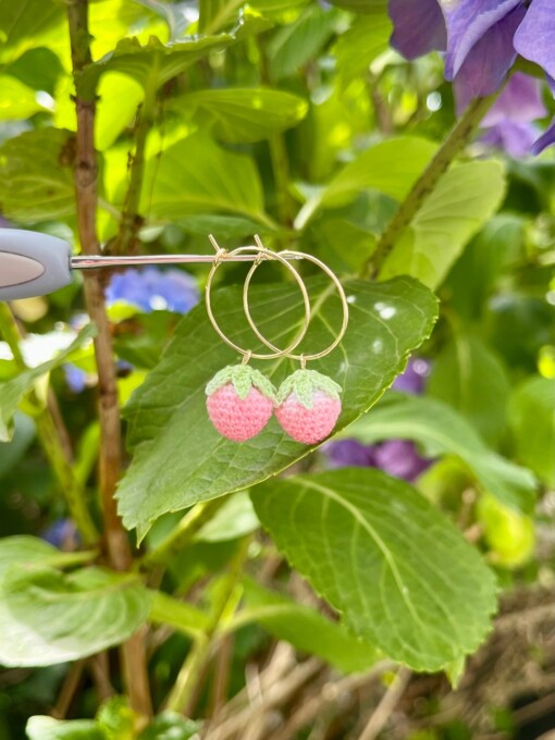 Micro Gehaakte Aardbei Oorringen