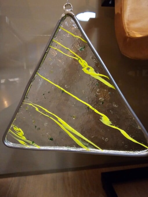 Modern Glas in lood object. "Zonnig".. Zonnevanger. Uniek
