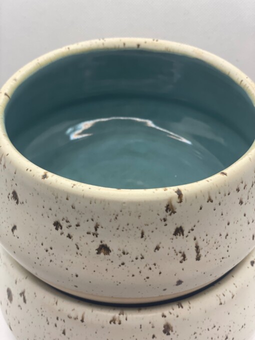 Ontbijtbowls / ramenbowls turquoise wit spikkel