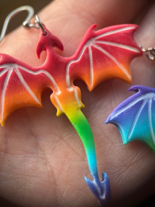 Regenboog draak oorbellen