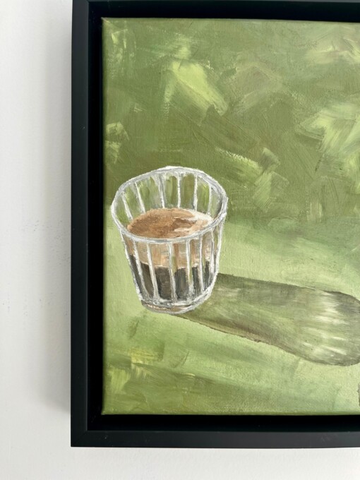 Schilderij "Coffee + Winter Sun" - origineel kunstwerk in olieverf