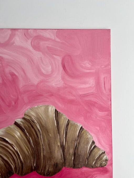 Schilderij "Je veux une croissant" - origineel kunstwerk van olieverf