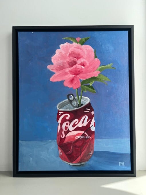 Schilderij "Petals & Pop" - origineel kunstwerk in olieverf