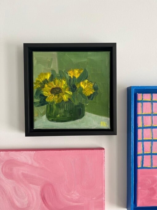 Schilderij "zonnebloemen" - origineel kunstwerk in olieverf