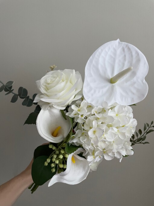 Zijden bloemen boeket “white”