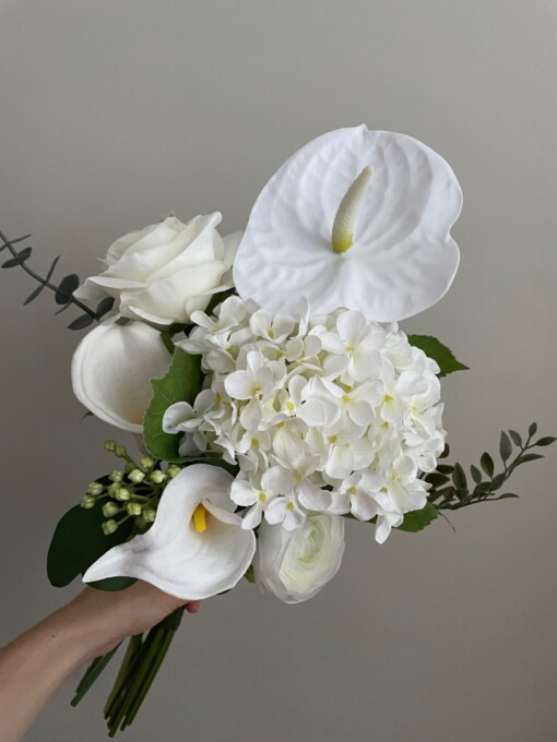 Zijden bloemen boeket “white”