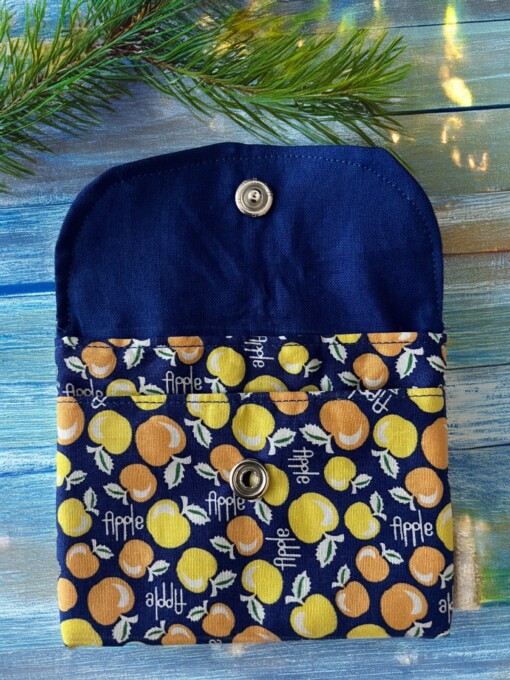 katoenen portemonnee - appelmotief