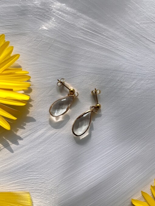 oorbellen met crystal glas hanger