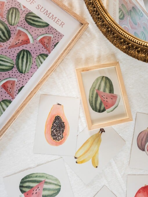 Bananen wenskaart – Handgeschilderde aquarelkaart | Anna-Mae Studio
