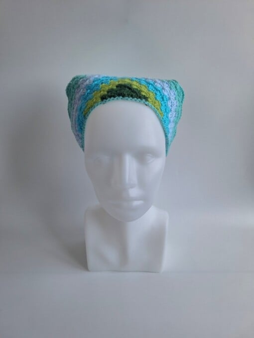 Gehaakte bandana 'Mintgroen, turquoise en donkergroen'