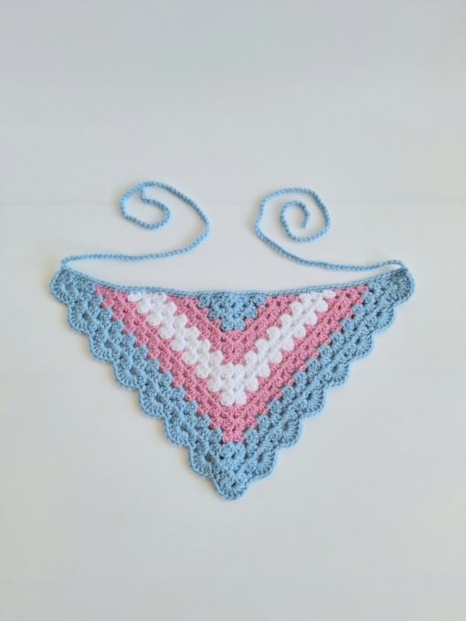 Gehaakte bandana 'Transgender vlag'