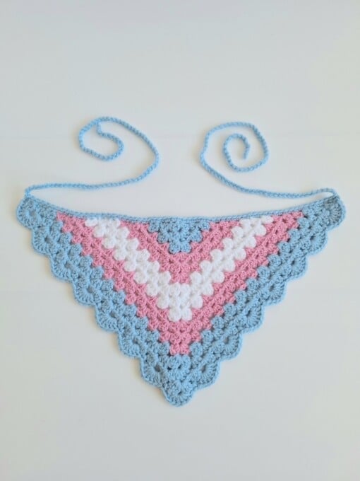 Gehaakte bandana 'Transgender vlag'