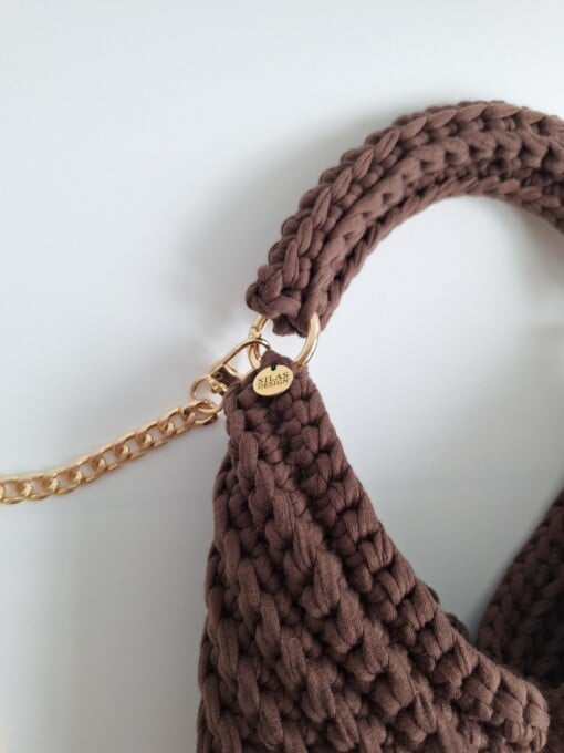 Gehaakte crossbody tas | Donkerbruin