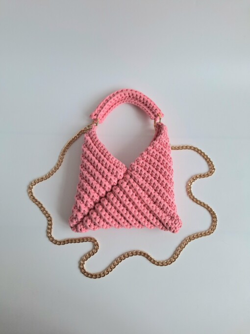 Gehaakte crossbody tas | Roze