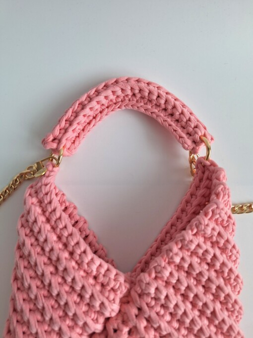 Gehaakte crossbody tas | Roze