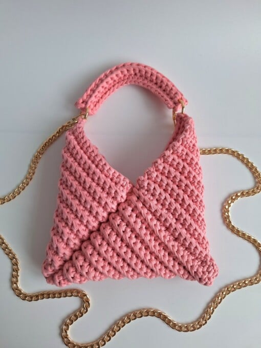 Gehaakte crossbody tas | Roze
