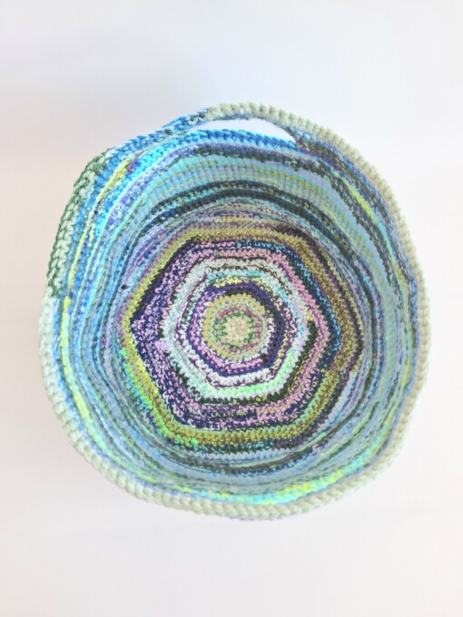 Gehaakte opbergmand | Blauw gemêleerd
