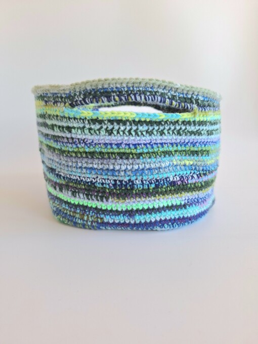 Gehaakte opbergmand | Blauw gemêleerd