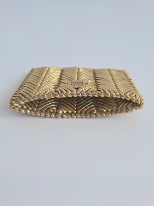 Geweven pasjeshouder | Metallic goud