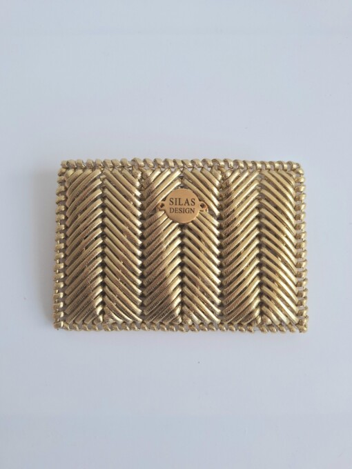 Geweven pasjeshouder | Metallic goud