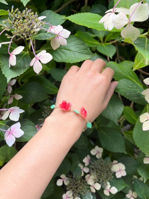 Micro Gehaakte Rozen Armband