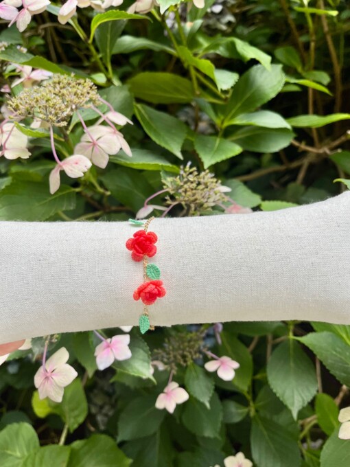 Micro Gehaakte Rozen Armband