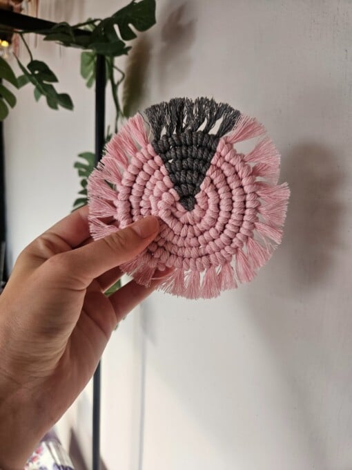 Roze/grijze onderzetter