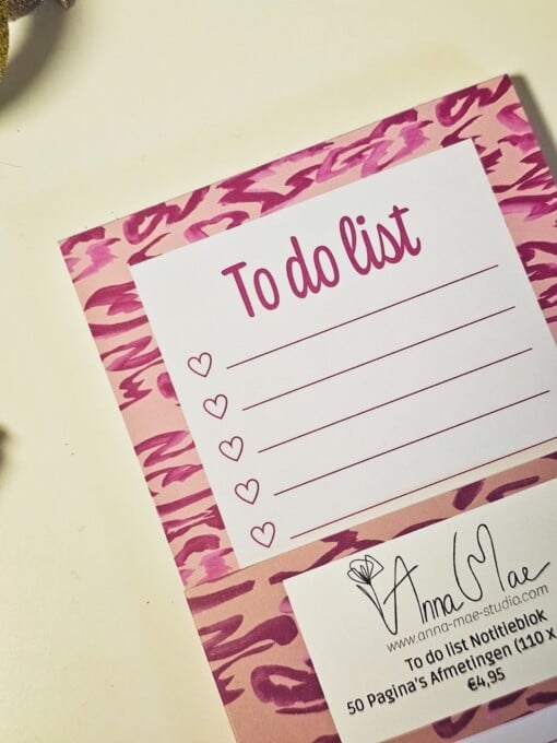 To Do Lijst Planner | Zebra Print in Roze & Rood – Anna-Mae Studio
