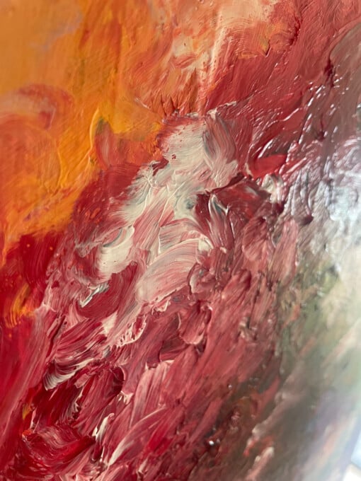 Uniek schilderij: Ignited in the deep  - Acryl op canvas