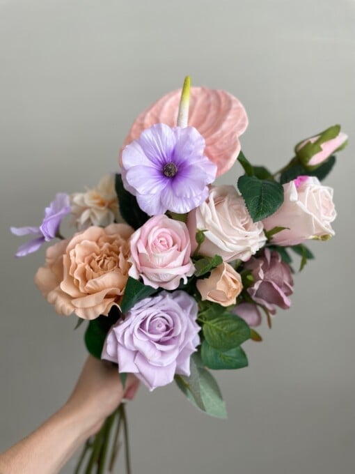Zijden bloemen boeket “lilac moon”