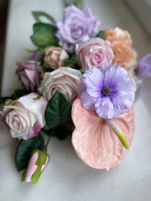 Zijden bloemen boeket “lilac moon”