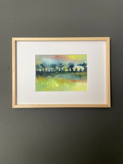aquarel bomenrij 30 x 21